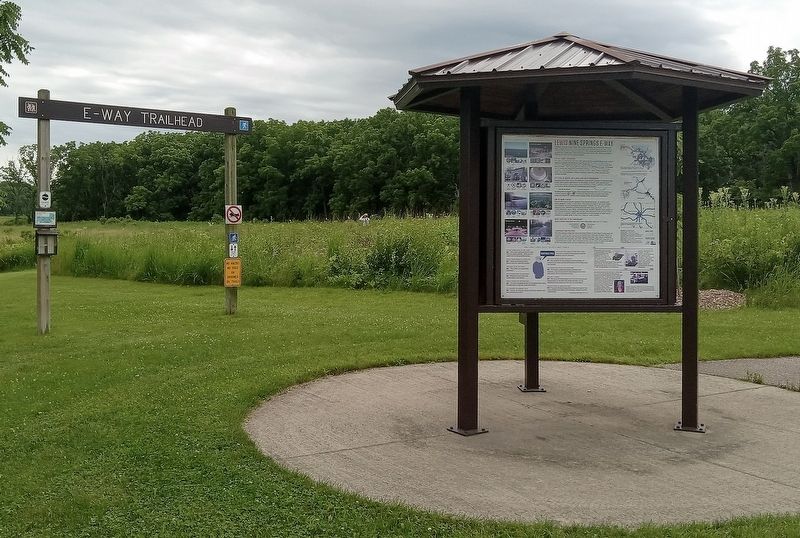 Lewis Nine Springs E-Way marker and trailhead. Click for full size. Lewis Nine Springs E-Way marker and trailhead image. Click for full size.