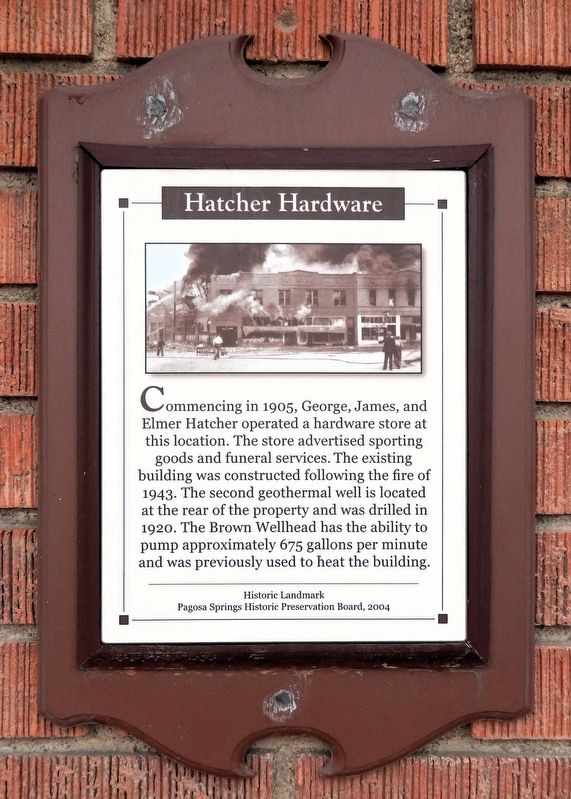 Hatcher Hardware Marker image. Click for full size.