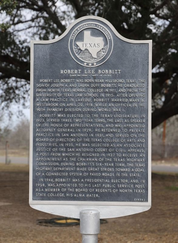 Robert Lee Bobbitt Marker. Click for full size. Robert Lee Bobbitt Marker image. Click for full size.