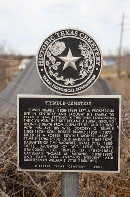 Trimble Cemetery Marker. Click for full size. Trimble Cemetery Marker image. Click for full size.