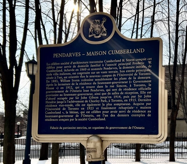 Pendarves - Cumberland House/Maison Cumberland Marker (fran�ais) image. Click for full size.