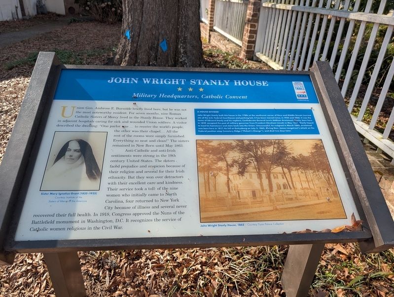 John Wright Stanly House Marker image. Click for full size.