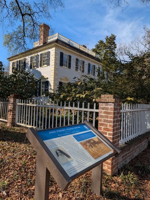 John Wright Stanly House Marker and house image. Click for full size.