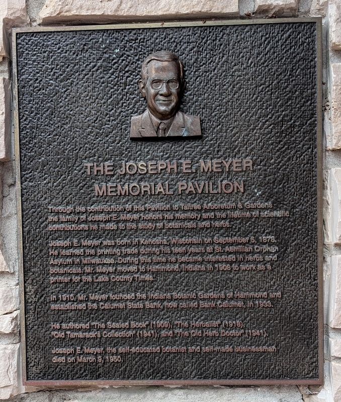 The Joseph E. Meyer Memorial Pavilion Marker image. Click for full size.