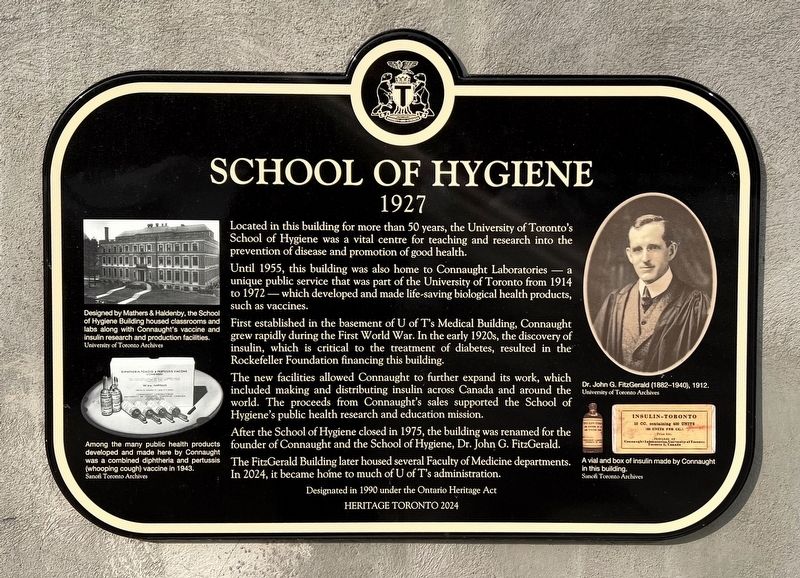 School of Hygiene Marker image. Click for full size.