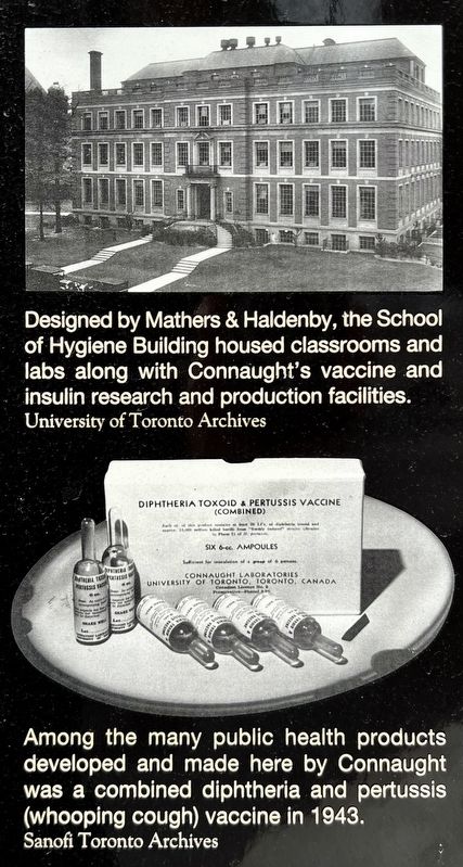 School of Hygiene marker photos and captions detail (left) image. Click for full size.