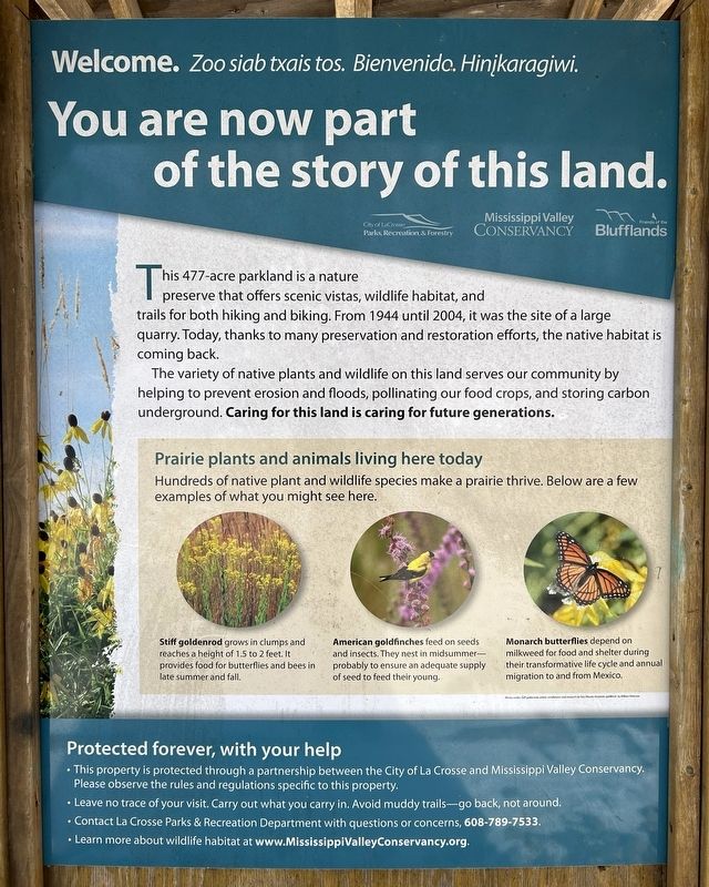You are now part of the story of this land. Marker image. Click for full size.