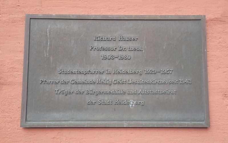 Richard Hauser Marker. Click for full size. Richard Hauser Marker image. Click for full size.