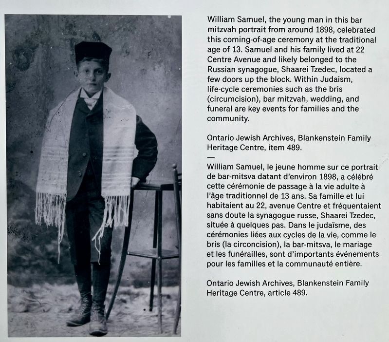 Jewish Settlement and Religion marker photo and caption detail (lower right) image. Click for full size.