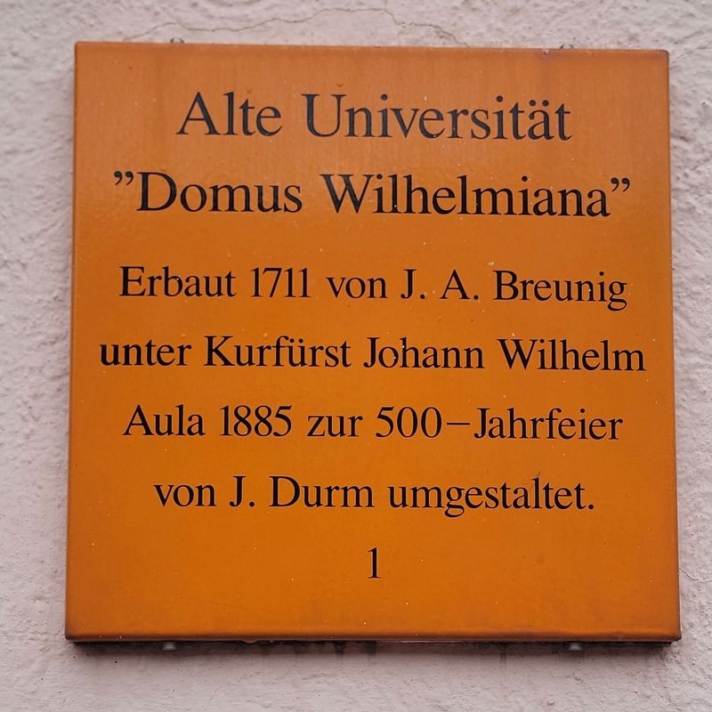 Alte Universität / Old University Marker. Click for full size. Alte Universität / Old University Marker image. Click for full size.