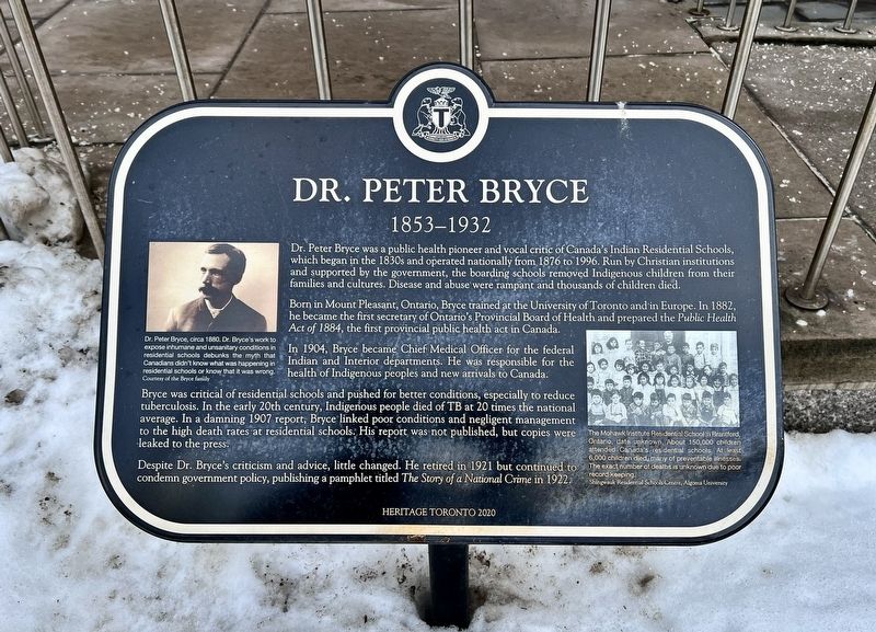 Dr. Peter Bryce Marker image. Click for full size.