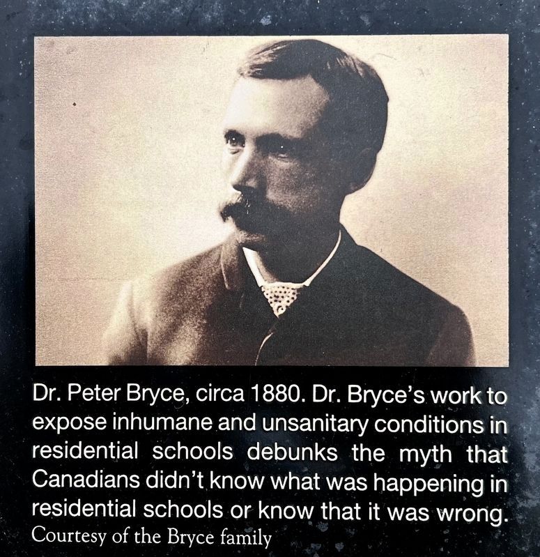 Dr. Peter Bryce marker photo and caption detail (left) image. Click for full size.