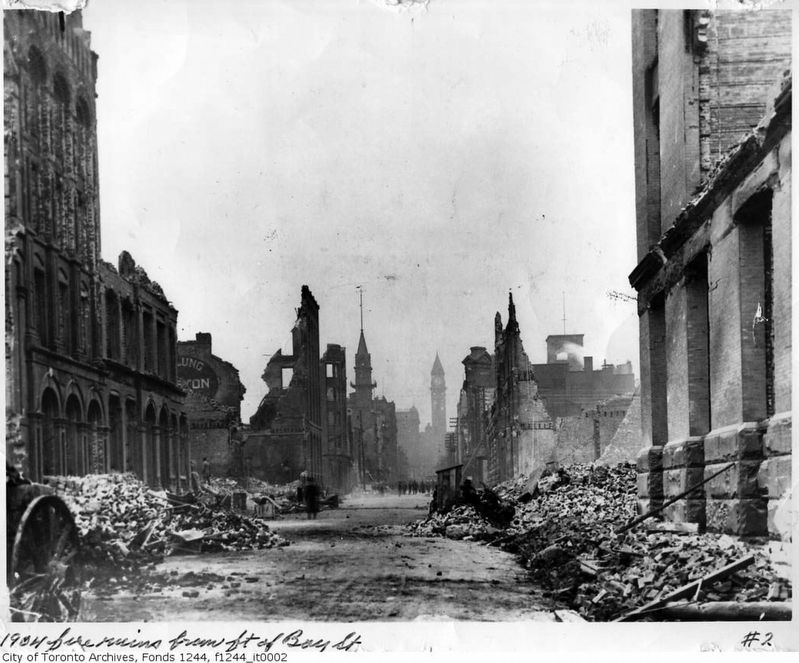 After the Great Fire of 1904, looking north on Bay Street towards City Hall image. Click for full size.