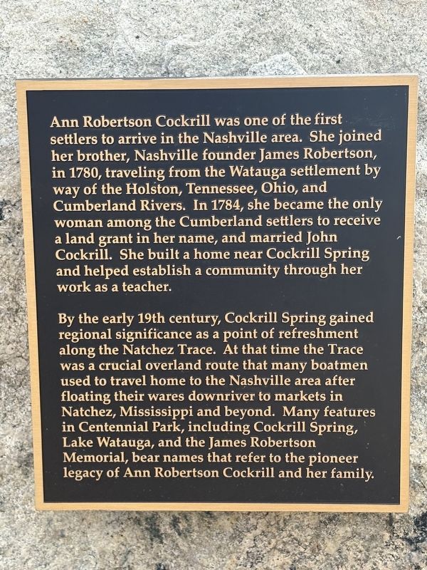 Ann Robertson Cockrill Marker. Click for full size. Ann Robertson Cockrill Marker image. Click for full size.