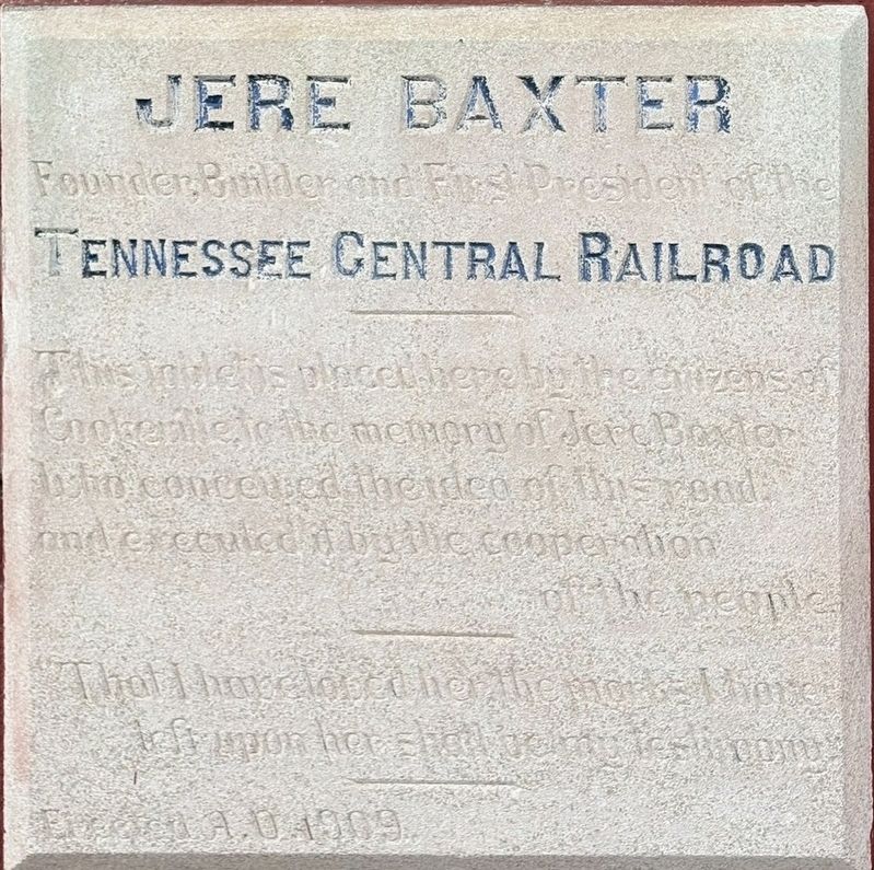 Jere Baxter Marker. Click for full size. Jere Baxter Marker image. Click for full size.
