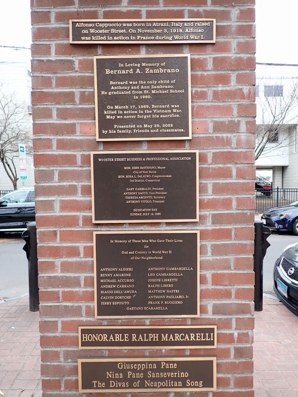 Plaques on the Wooster Street Archway image. Click for full size.