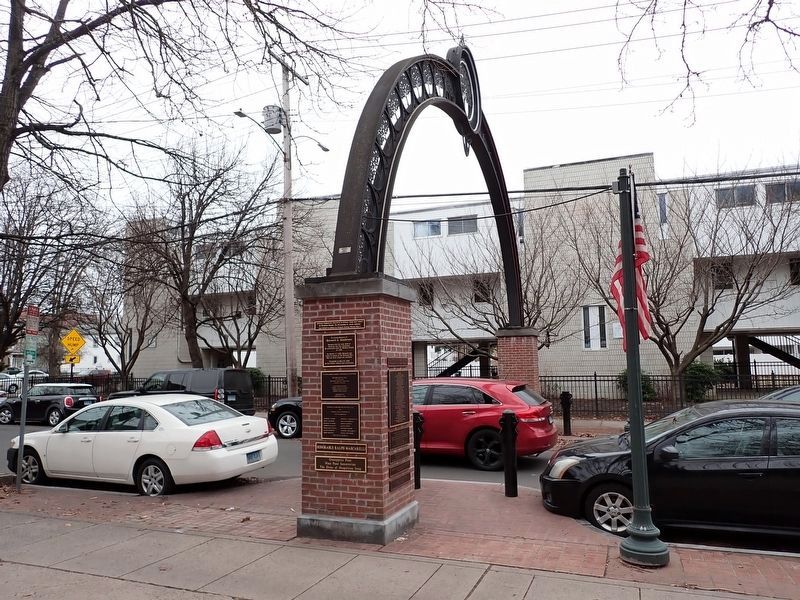 Wooster Square World War II Memorial on the Wooster Street Archway image. Click for full size.