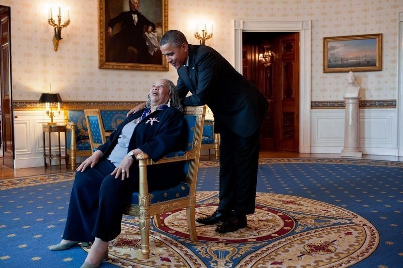 Toni Morrison and President Barack Obama image. Click for full size.