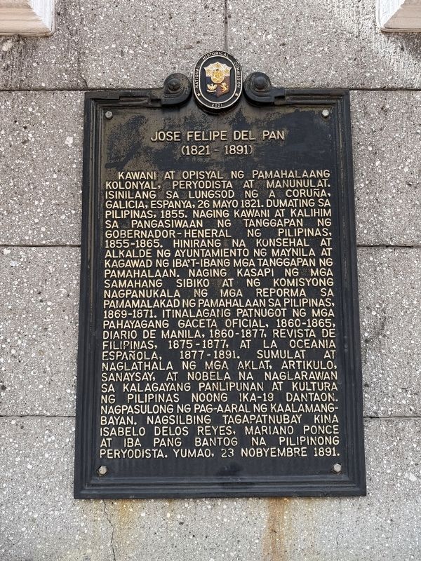 Jose Felipe del Pan Marker. Click for full size. Jose Felipe del Pan Marker image. Click for full size.