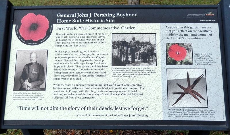 First World War Commemorative Garden Marker image. Click for full size.