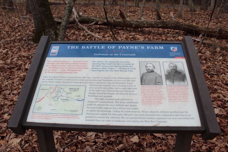 The Battle of Payne�s Farm Marker image. Click for full size.