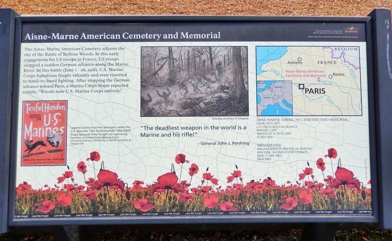 Aisne-Marne American Cemetery Marker image. Click for full size.