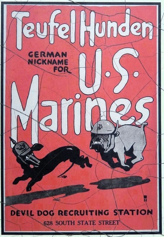 Marker detail: U.S. Marines Recruiting Poster image. Click for full size.
