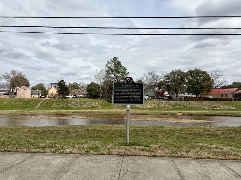 View of marker looking north towards downtown Prattville.. Click for full size. View of marker looking north towards downtown Prattville. image. Click for full size.