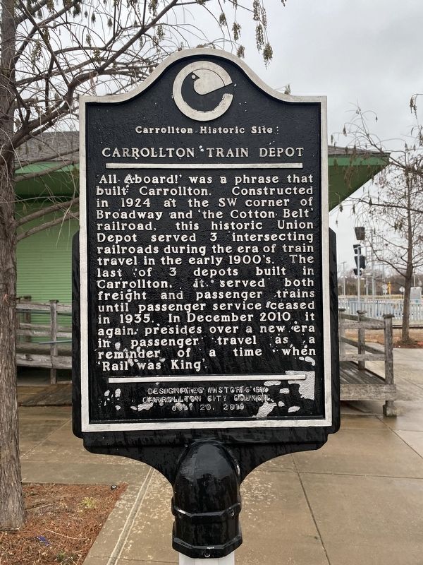 Carrollton Train Depot Marker. Click for full size. Carrollton Train Depot Marker image. Click for full size.