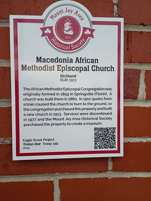 Macedonia African Methodist Episcopal Church Marker. Click for full size. Macedonia African Methodist Episcopal Church Marker image. Click for full size.