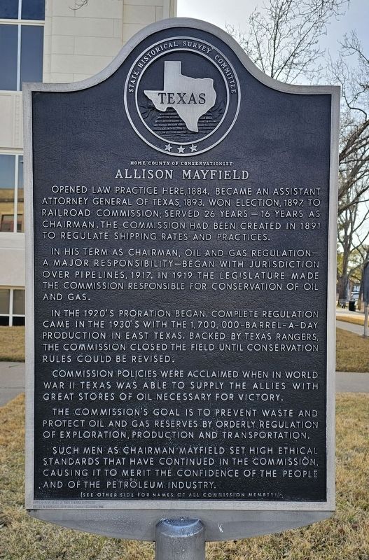Home County of Conservationist Allison Mayfield Marker image. Click for full size.