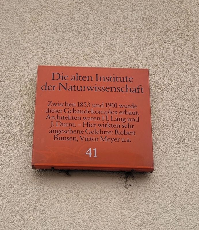 Die alten Institute der Naturwissenschaft / The Old Institutes of the Natural Sciences Marker image. Click for full size.