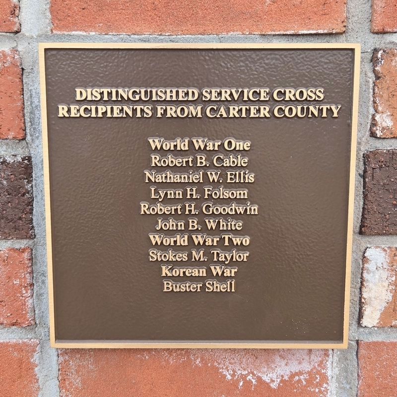 Distinguished Service Cross Recipients from Carter County Marker. Click for full size. Distinguished Service Cross Recipients from Carter County Marker image. Click for full size.