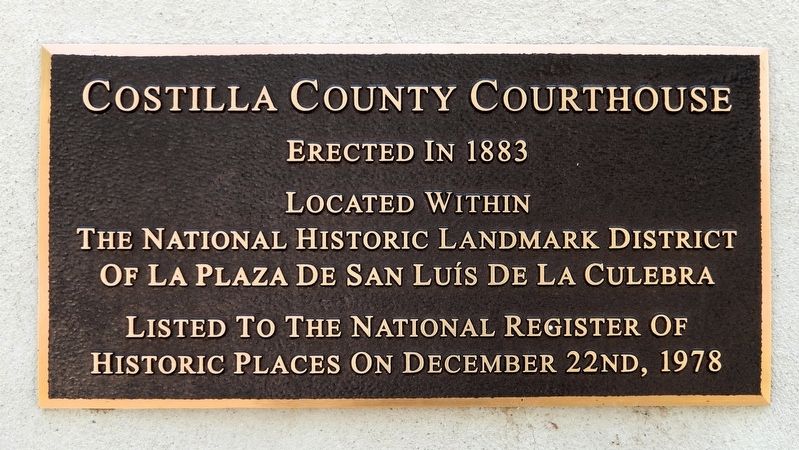 Costilla County Courthouse Marker image. Click for full size.