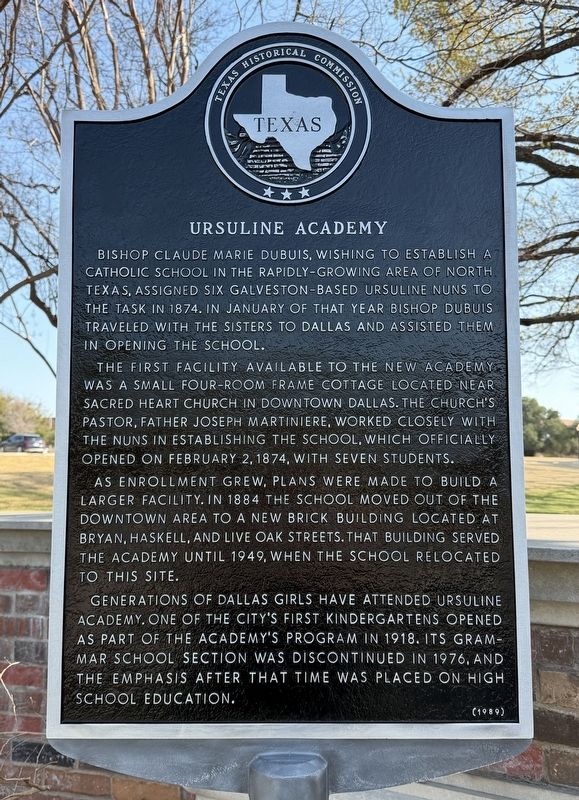 Ursuline Academy Marker. Click for full size. Ursuline Academy Marker image. Click for full size.