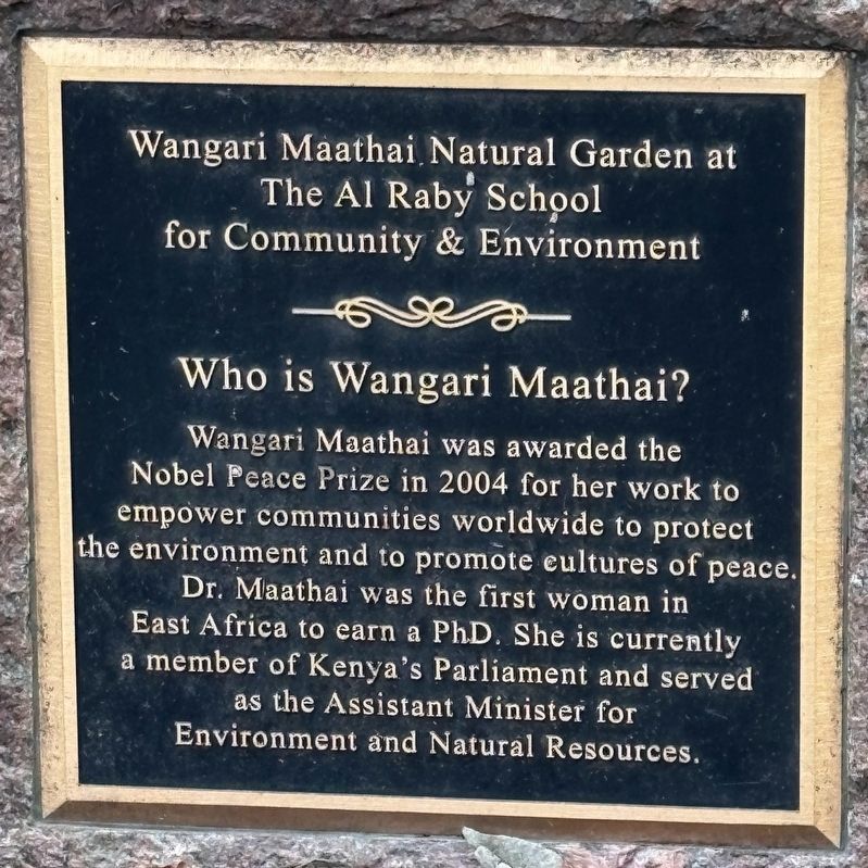 Who is Wangari Maathi? Marker image. Click for full size.
