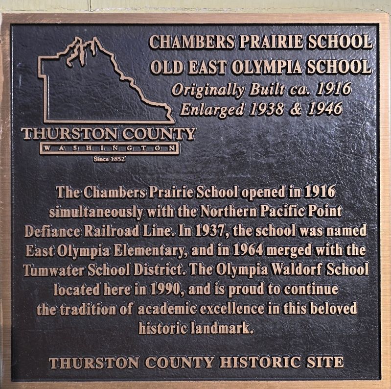 Chambers Prairie School Marker. Click for full size. Chambers Prairie School Marker image. Click for full size.
