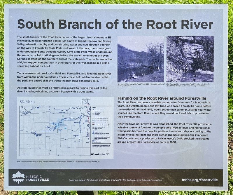 South Branch of the Root River Marker. Click for full size. South Branch of the Root River Marker image. Click for full size.