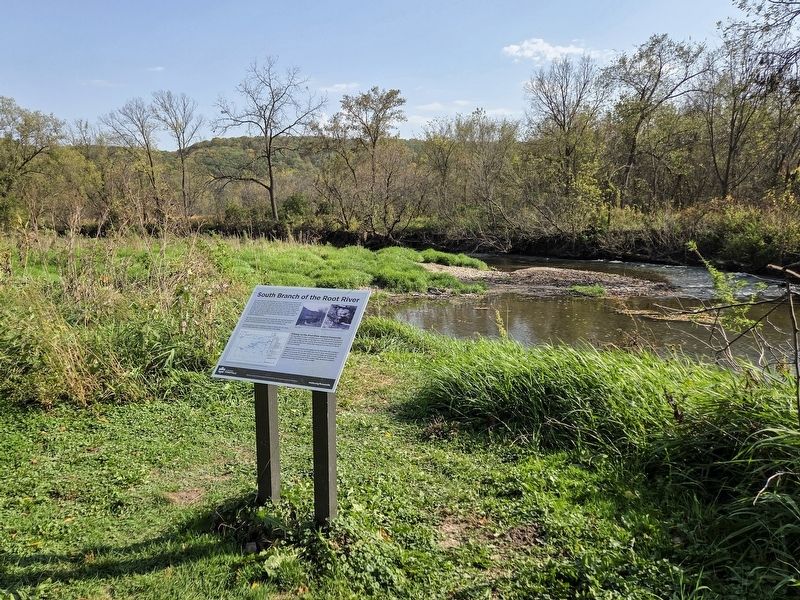 South Branch of the Root River and marker. Click for full size. South Branch of the Root River and marker image. Click for full size.