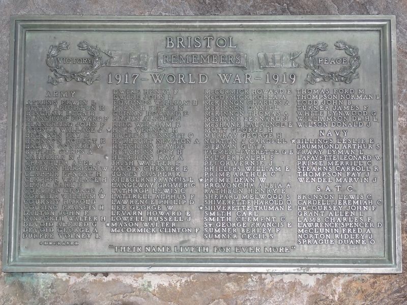 Bristol Remembers World War I Marker image. Click for full size.