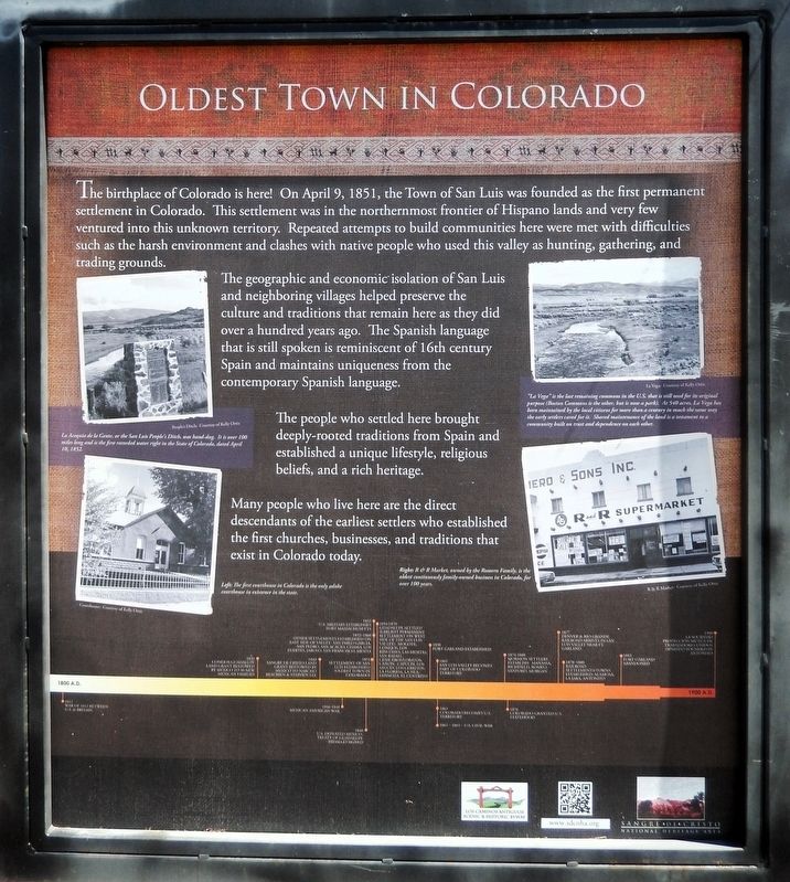 Oldest Town in Colorado Marker. Click for full size. Oldest Town in Colorado Marker image. Click for full size.