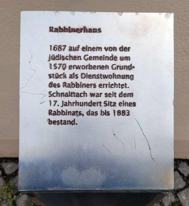 Rabbinerhaus/ Rabbi�s House Marker image. Click for full size.