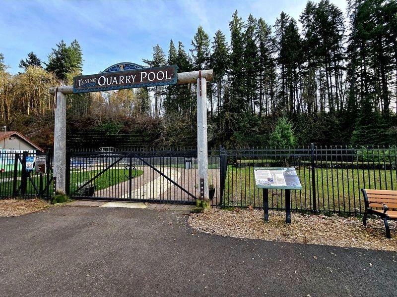 Tenino Quarry Pool entrance. Click for full size. Tenino Quarry Pool entrance image. Click for full size.