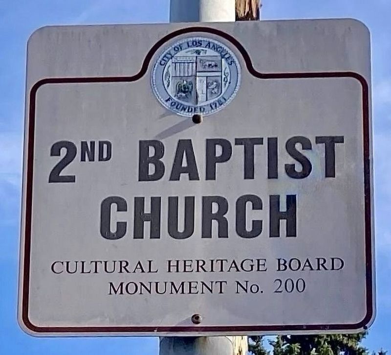 2nd Baptist Church Marker. Click for full size. 2nd Baptist Church Marker image. Click for full size.