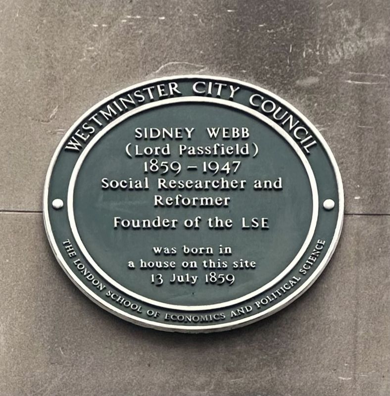 Sidney Webb Marker. Click for full size. Sidney Webb Marker image. Click for full size.