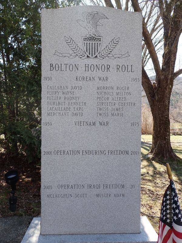 Bolton Honor Roll. Click for full size. Bolton Honor Roll image. Click for full size.