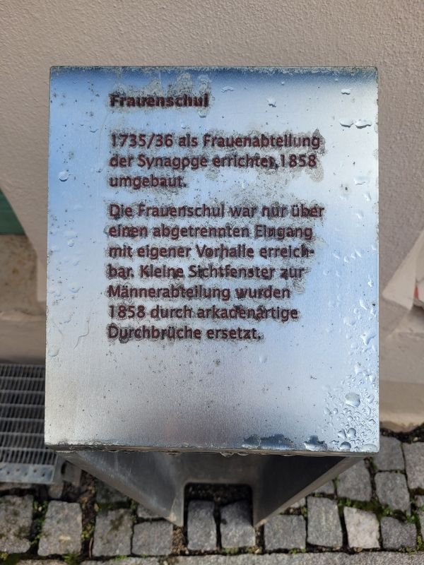 Frauenschul / Women�s Prayer Room Marker image. Click for full size.