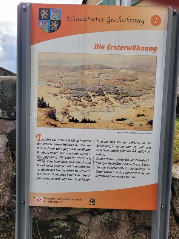 Die Ersterwähnung / The First Recorded Mention Marker. Click for full size. Die Ersterwähnung / The First Recorded Mention Marker image. Click for full size.