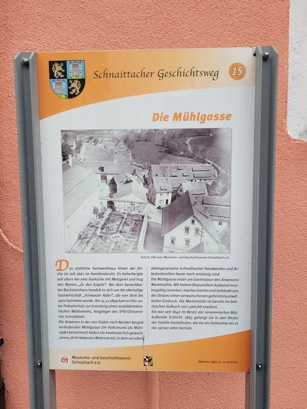 Die Mühlgasse / Mill Lane Marker. Click for full size. Die Mühlgasse / Mill Lane Marker image. Click for full size.