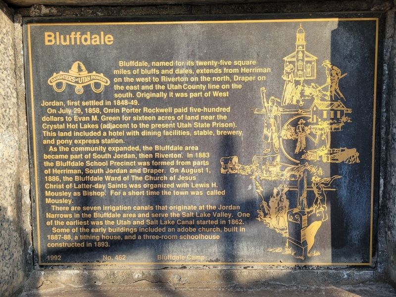 Bluffdale Marker. Click for full size. Bluffdale Marker image. Click for full size.